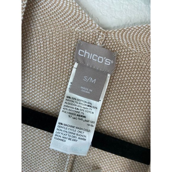 Chico's‎ women's small/medium tan natural ruana scarf poncho blanket drape NWT - Picture 3 of 6